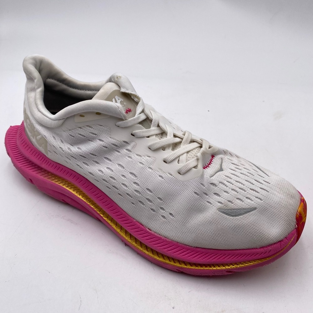 Hoka Kawana Running Shoes Womens 8.5 Wide Peach Pink Gold 1123168 Athletic Train